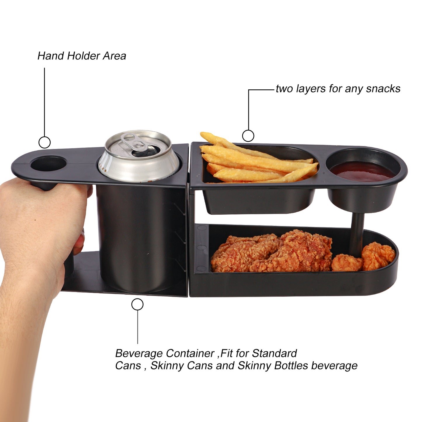 HEBEERNEW Snacks holder couch tray with can beer holder father day gift snacks container with drinks