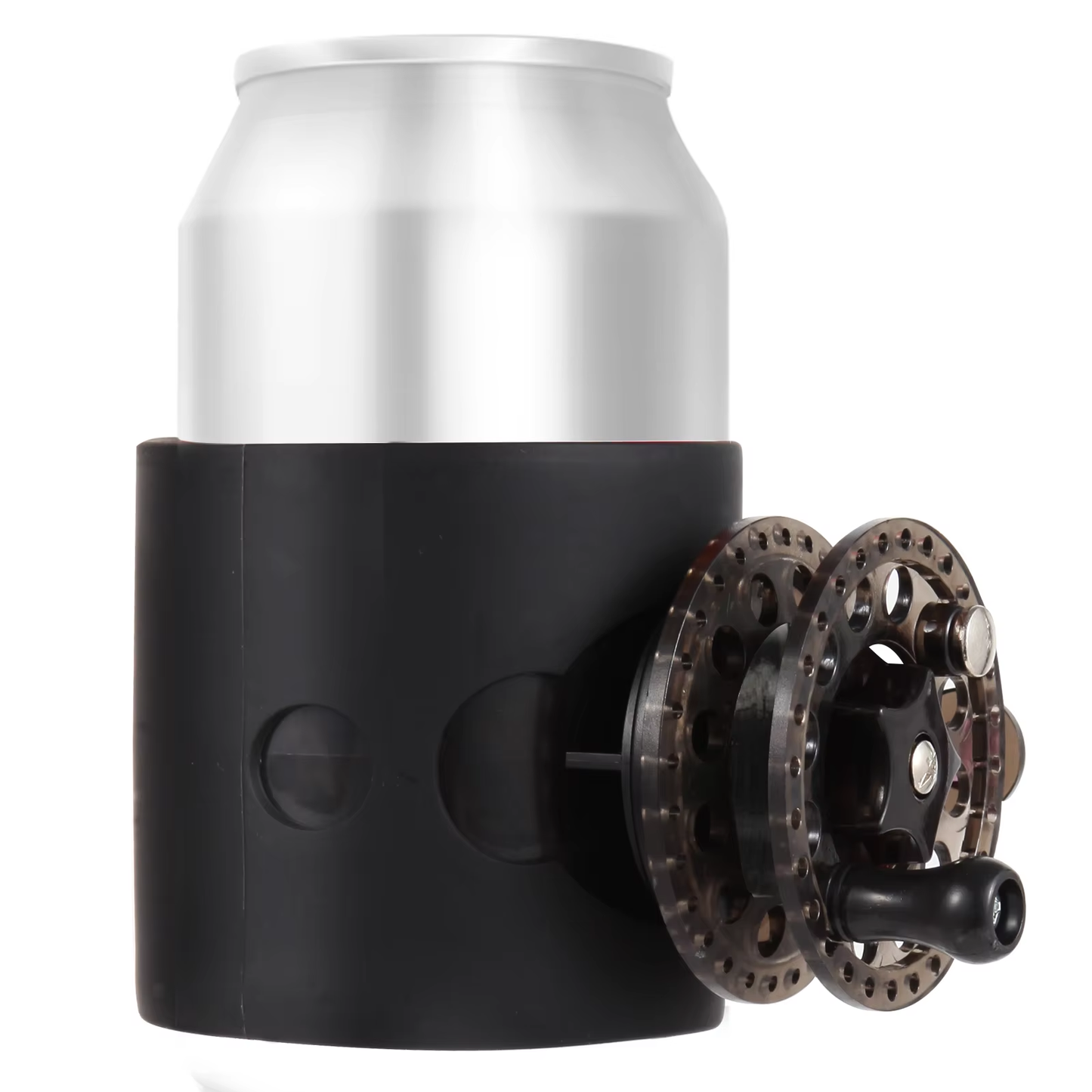 HEBEERNEW CAN HOLDER WITH FISHING WHEEL GREAT GIFT FOR FATHER DAYS