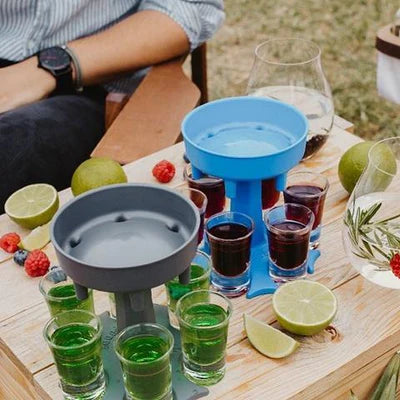 HEBEERNEW Plastic 6 shot glass dispenser holder wine beverage home party gifts