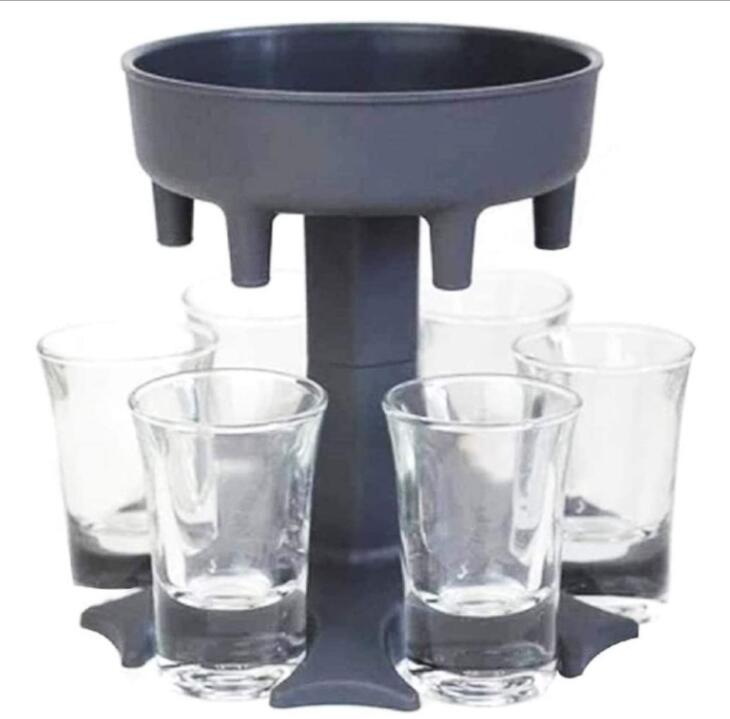HEBEERNEW Plastic 6 shot glass dispenser holder wine beverage home party gifts