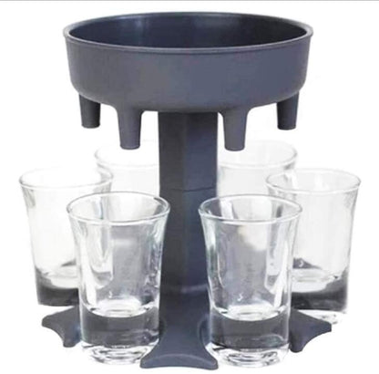 HEBEERNEW Plastic 6 shot glass dispenser holder wine beverage home party gifts