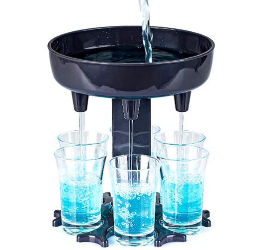 HEBEERNEW Plastic 6 shot glass dispenser holder wine beverage home party gifts