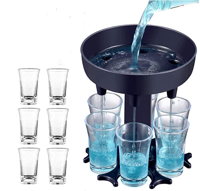 HEBEERNEW Plastic 6 shot glass dispenser holder wine beverage home party gifts