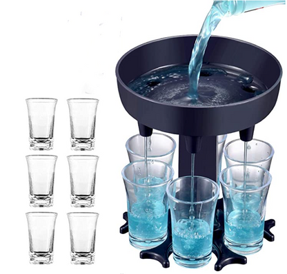 HEBEERNEW Plastic 6 shot glass dispenser holder wine beverage home party gifts