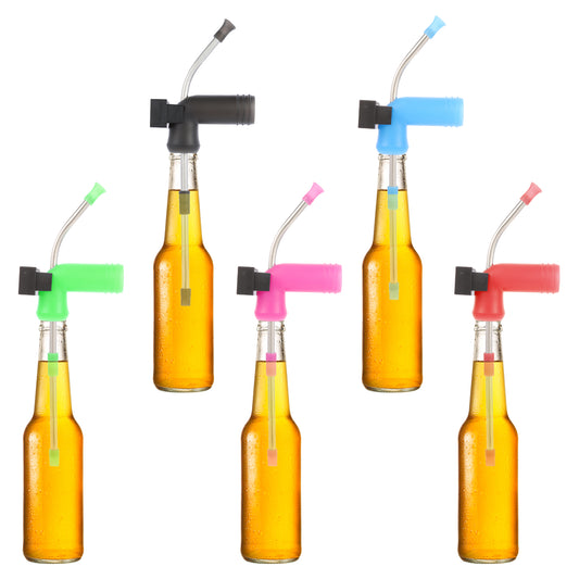 HEBEERNEW Beer Snorkel bottle beer funnel with timer for College Parties, Barbecues, Beer Drinking Games Party Soft Silicone